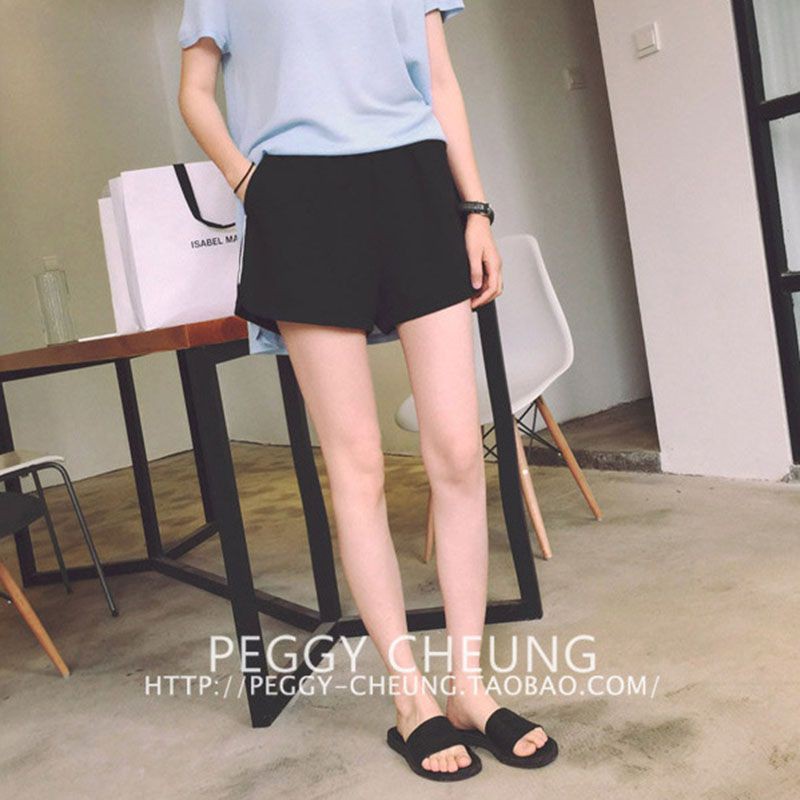 Quần sọt lưng cao chất liệu co giãn thiết kế dáng rộng thoải mái