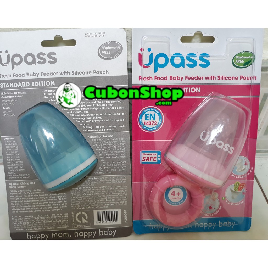 (Chuẩn hãng)Túi nhai ăn dặm UPASS Silicon- Lưới