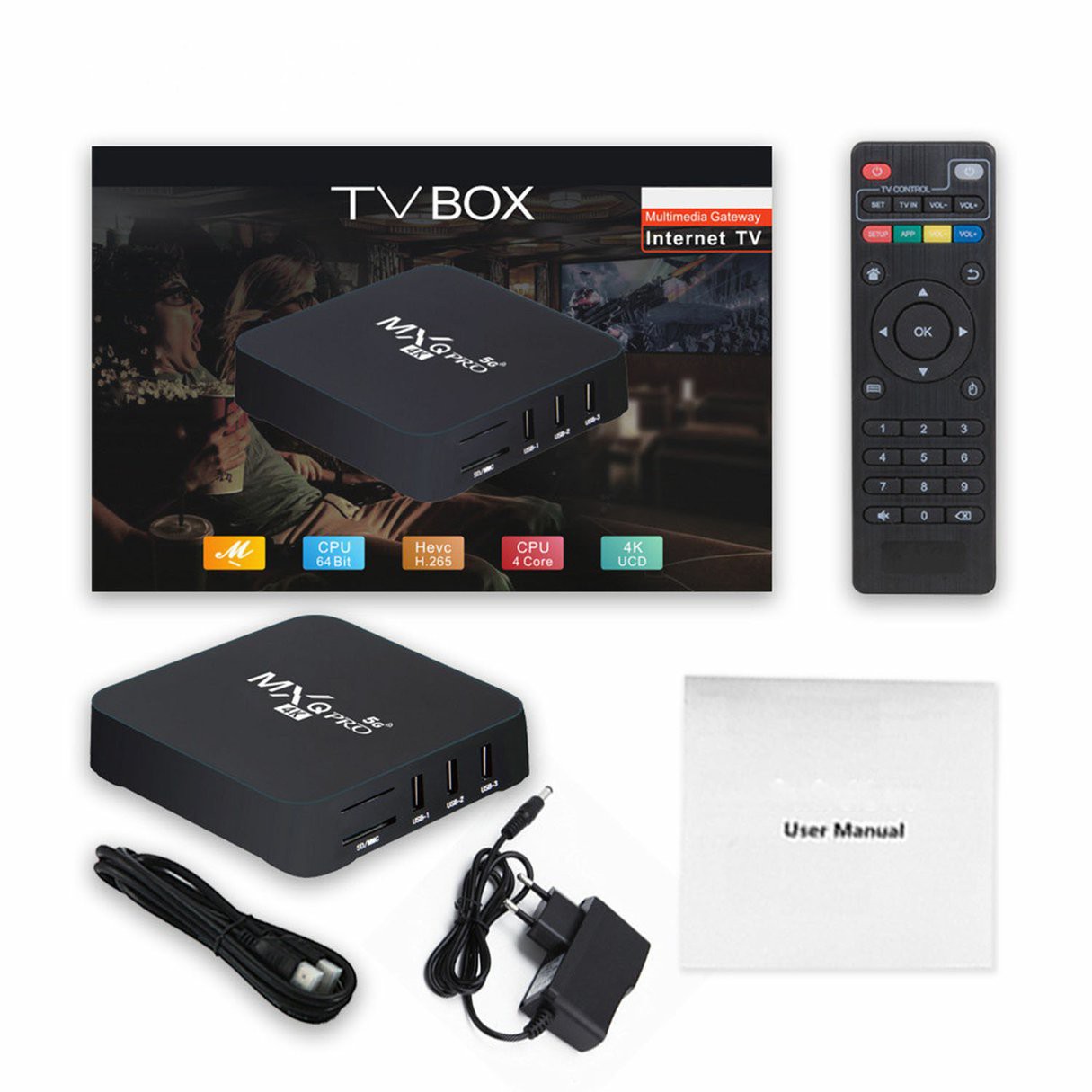 Đầu Mxqpro 5g 4k Tv Box Thông Minh Kết Nối Wifi