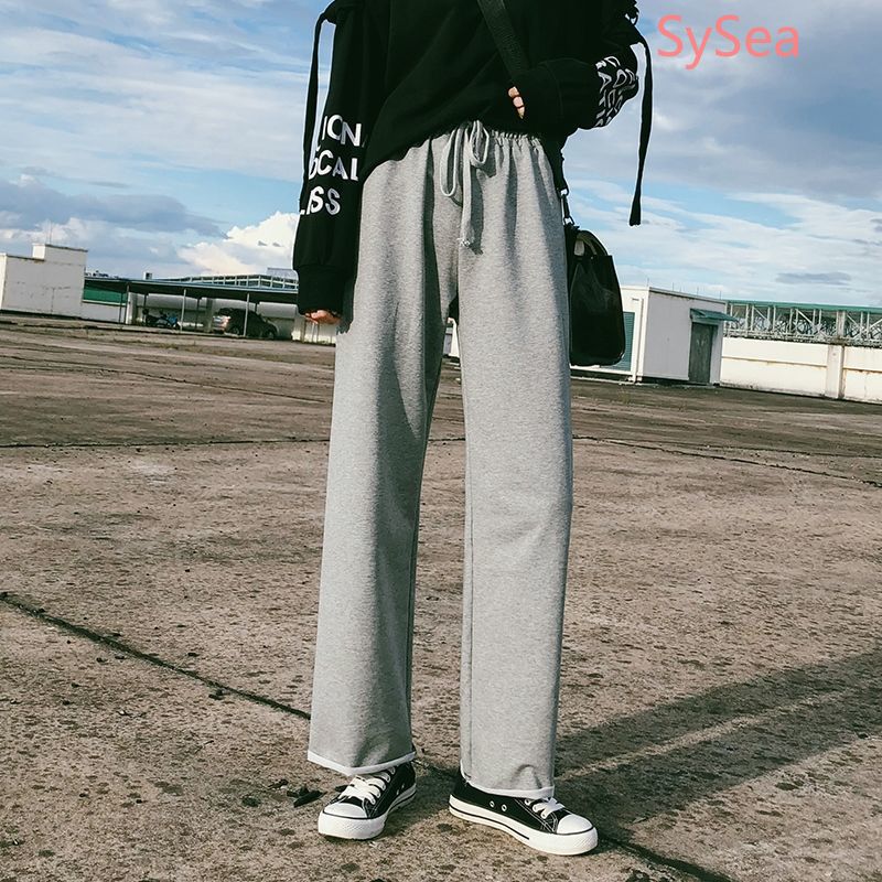 Quần Cotton Ống Rộng Phong Cách Thể Thao Năng Động Dành Cho Nữ
