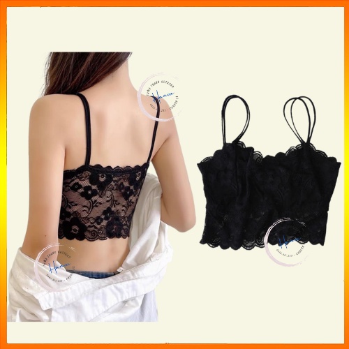 Áo Ngực Nữ Brallete 2 Dây Phối Ren Hình Hoa Có Mút Nâng Ngực Sexy Quyến Rũ Hanva