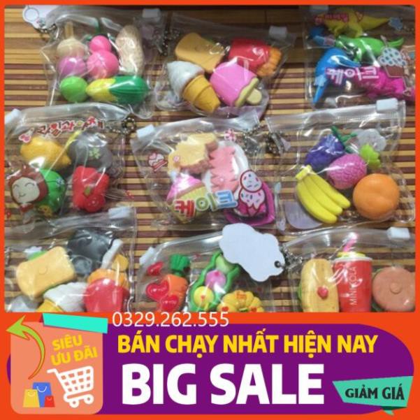 (FreeShip) 1 túi tẩy nhiều viên tẩy bút chì hình đồ chơi ngộ nghĩnh , gôm tẩy