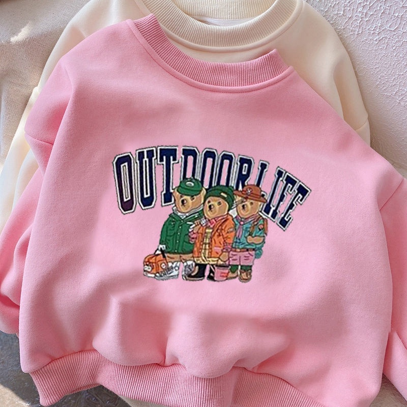 Áo Sweater Chui Đầu In Họa Tiết Hoạt Hình Thời Trang Xuân Thu Cho Bé Gái