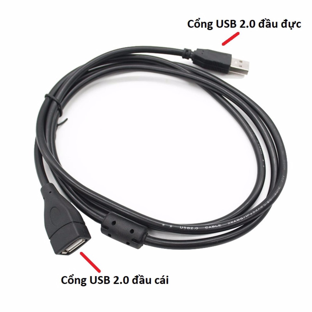 CÁP USB NỐI DÀI 1.5M- 1 ĐẦU ÂM 1 ĐẦU DƯƠNG