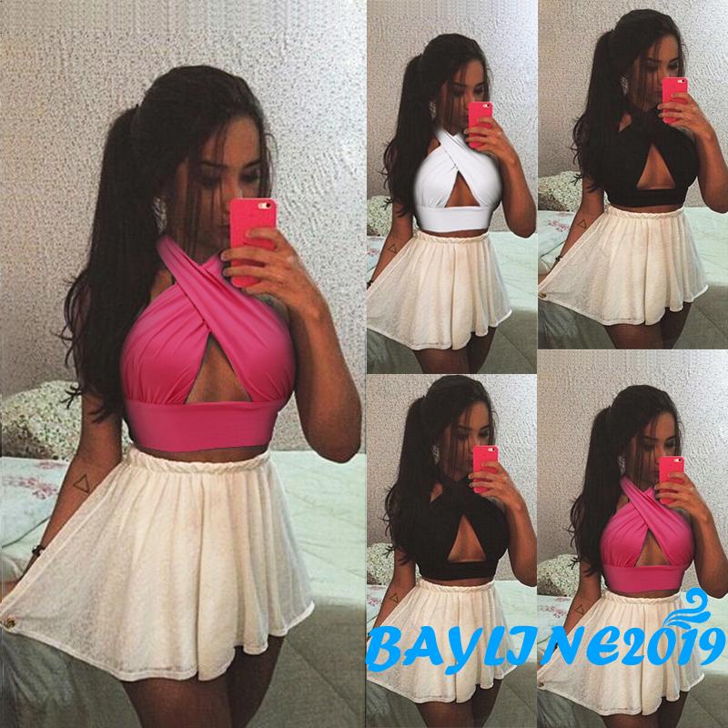 Áo Croptop Hai Dây Màu Sắc Thời Trang Mùa Hè Gợi Cảm Cho Nữ