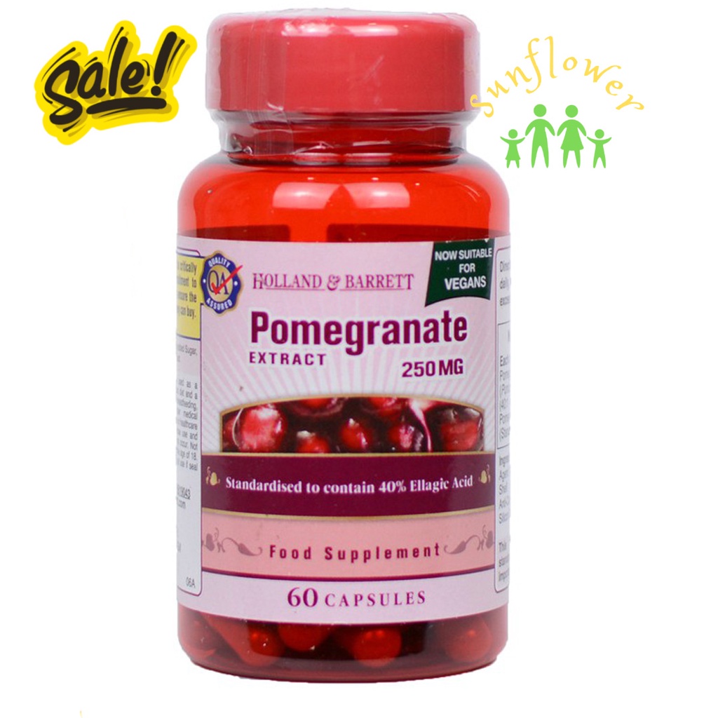Viên uống lựu đỏ sáng da chống nắng Holland & Barrett 60 viên bảo vệ làn da tối ưu nhất