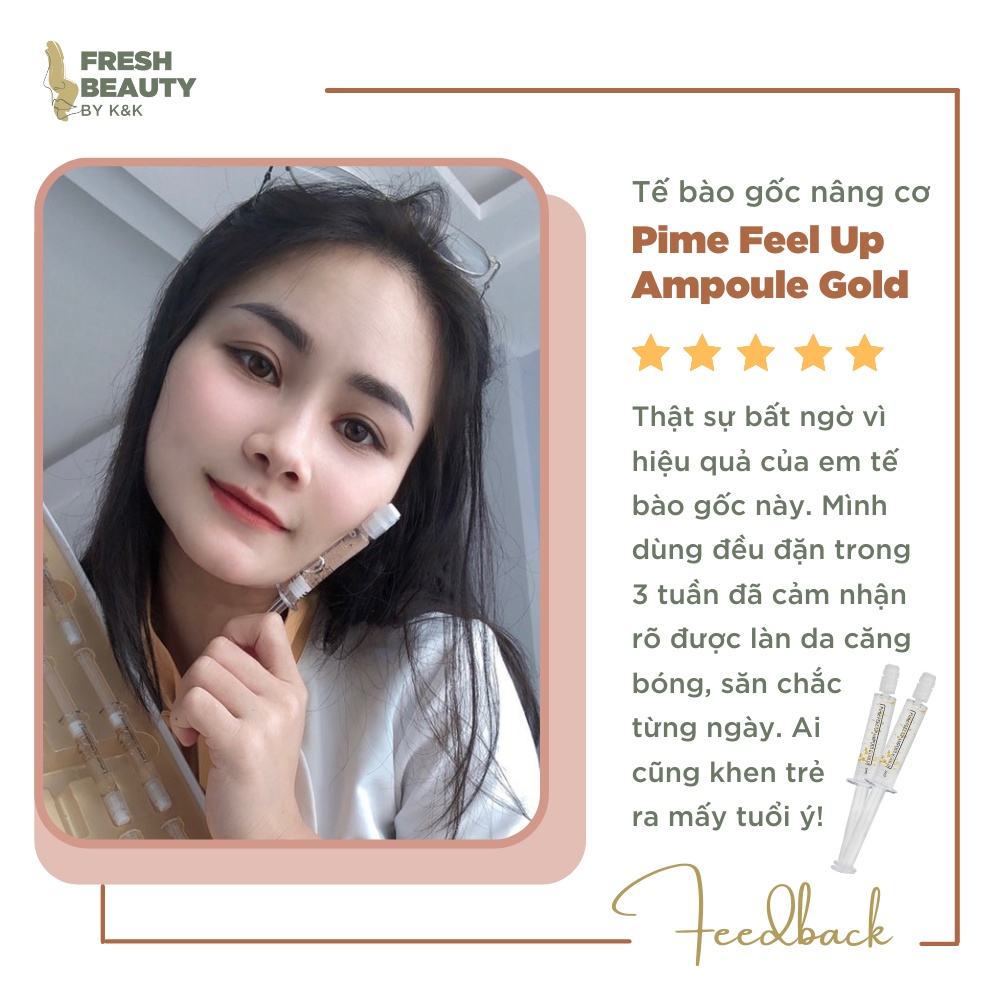 Tế bào gốc vàng 24k nâng cơ Pime Feel Up Ampoule Gold hỗ trợ mờ nhăn, tinh chất dưỡng da căng mịn, giảm nám 2ml