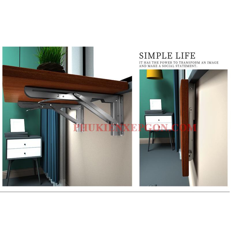 Bản lề gập, ke gập thông minh, giá đỡ bàn gập, phụ kiện bàn gập bộ 2 cái | BigBuy360 - bigbuy360.vn