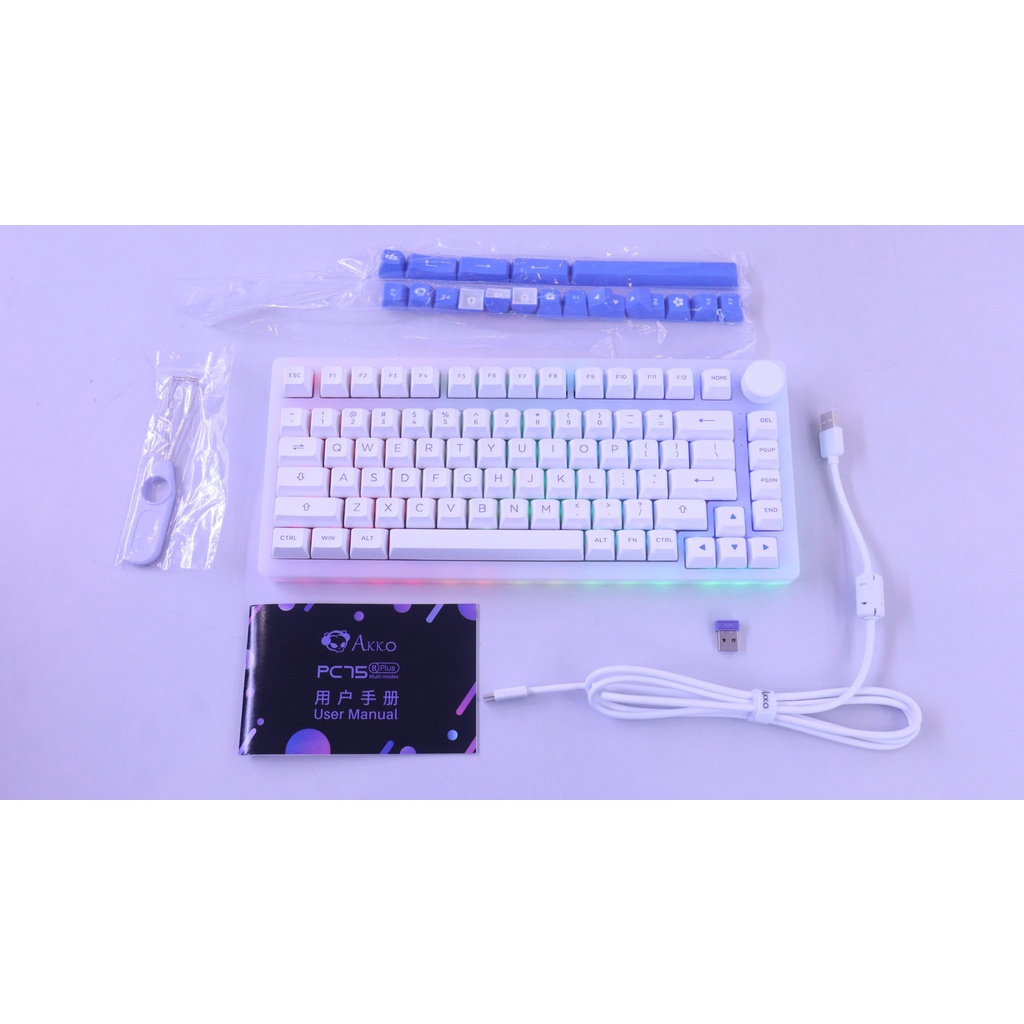 Phím cơ AKKO PC75B Plus Year of Tiger | PC75B Plus Blue on White | RGB | Hotswap | Bluetooth | Wireless | Type C