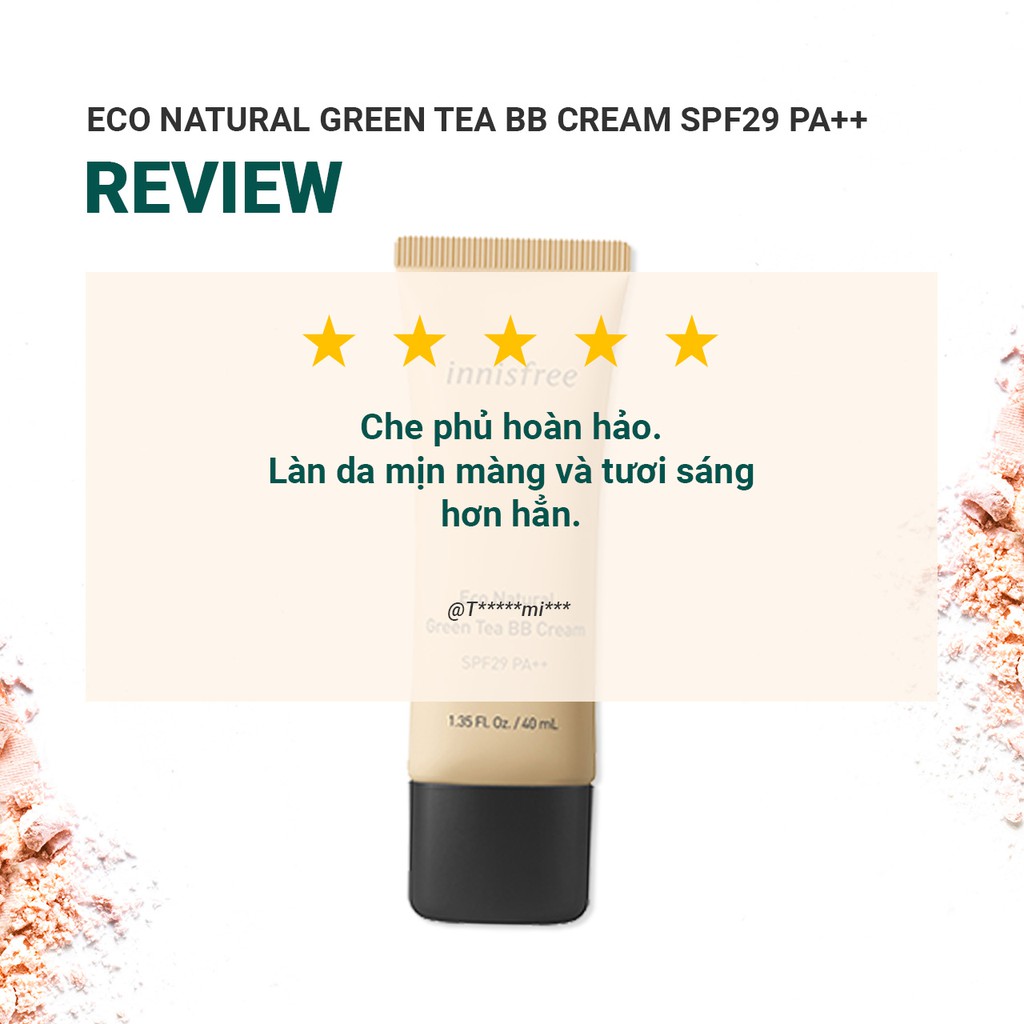 [Mã COSIF05 giảm 10% đơn 400K] Kem nền BB trang điểm innisfree Eco Natural Green Tea BB Cream SPF29 PA++ 40ml