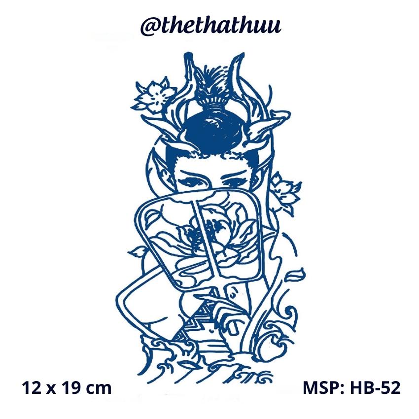 Hình Xăm Tạm Thời Hottrend Cỡ Trung Thethathuu GZ-088 12x19cm