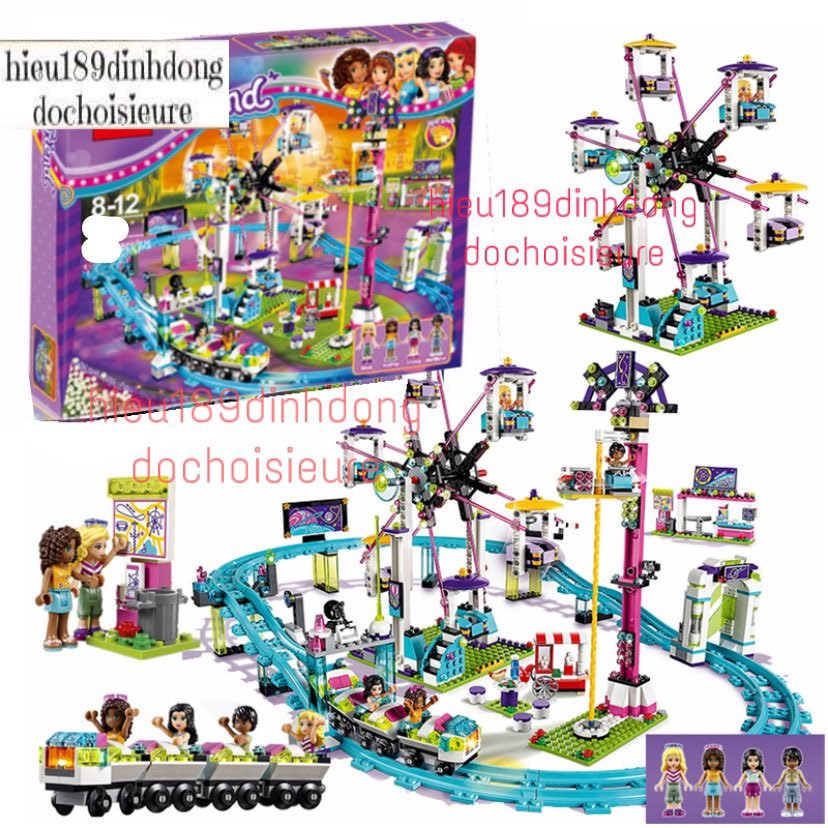 Lắp ráp xếp hình NOT Lego Friends 41130 Lepin 01008 , Bela 10563 : khu vui chơi Tàu Lượn Đu Quay Tròn Đứng Đu Quay Thả