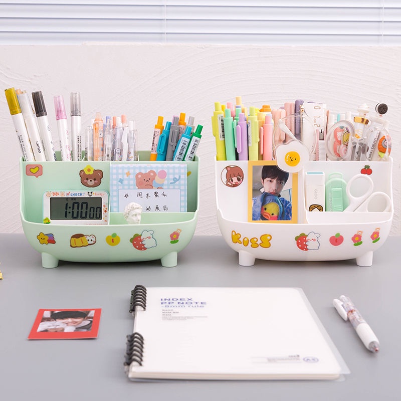 Hộp Đựng Bút Viết Bàn Học Dụng Cụ Học Tập Tặng Kèm Sticker Mini Ngẫu Nhiên