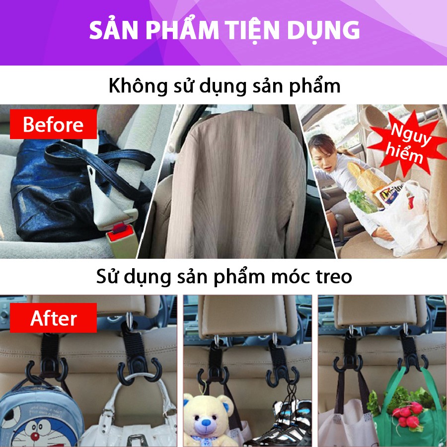 [Mã BMBAU50 giảm 10% đơn 99k] Combo 2 Móc Treo Đa Năng Trên Ô Tô CIND S2215W Nhập Khẩu Chính Hãng