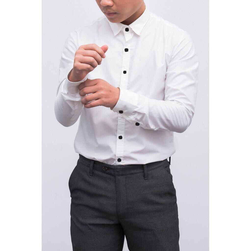 áo Sơ Mi Nam Dài Tay Màu Trắng Body Siêu Đẹp | BigBuy360 - bigbuy360.vn