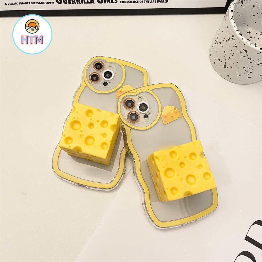 Ốp Điện Thoại Mềm Hình Chuột Phô Mai Gắn Giá Đỡ Cho iPhone 13 12 11 Pro Max XS Max XR X