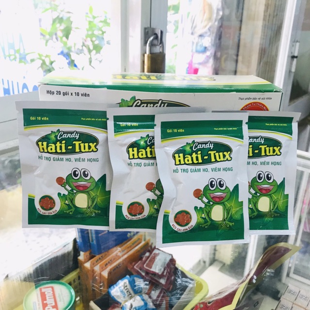 Kẹo cay con ếch Hatitux (Hati-tux) - Hộp 20 gói