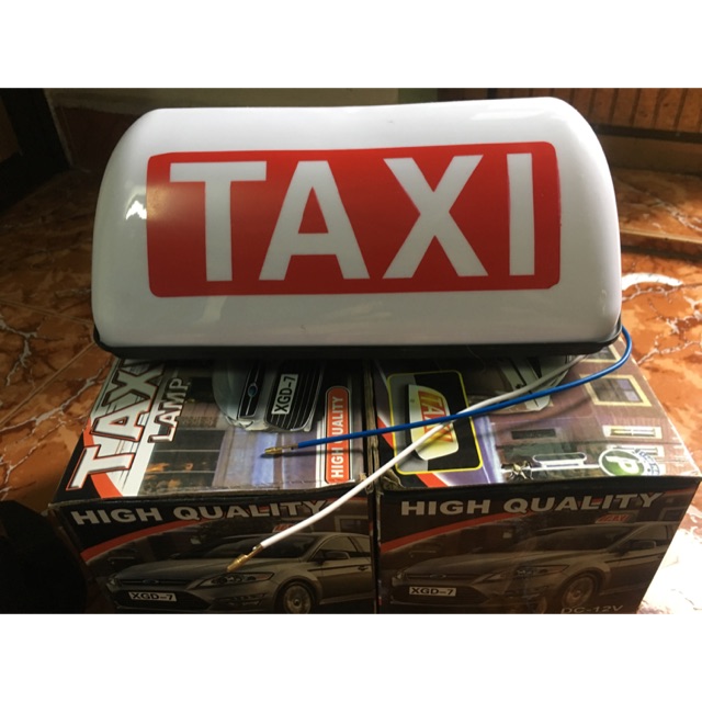 Mào taxi nam châm màu trắng