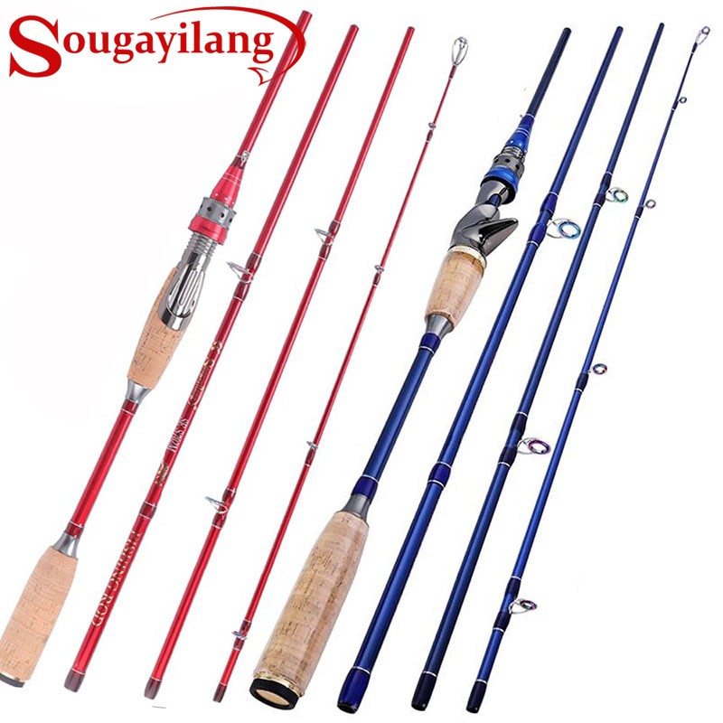 Cần câu cá SOUGAYILANG 2.1m 4 phần đúc sợi carbon siêu nhẹ dễ dàng mang theo ngoài trời