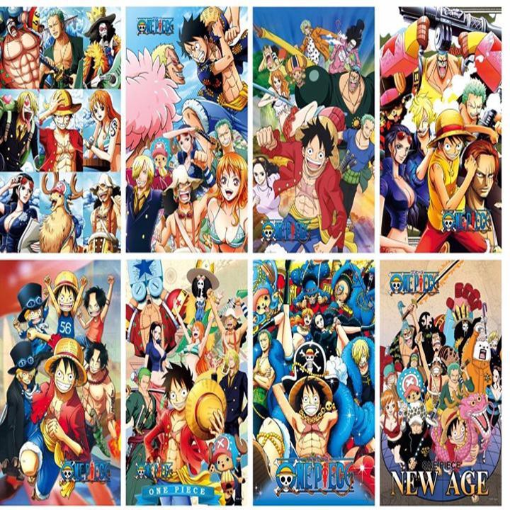 Poster One Piece Đảo Hải Tặc 8 tấm A3 tranh treo album ảnh in hình anime chibi đẹp