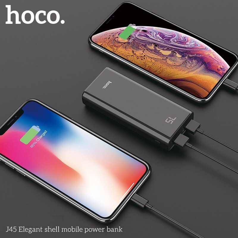 [Mã SKAMSALE03 giảm 10% đơn 200k] Pin sạc dự phòng mini Hoco J45 Elegant shell 10000mAh 2 cổng sạc - Hàng chính hãng