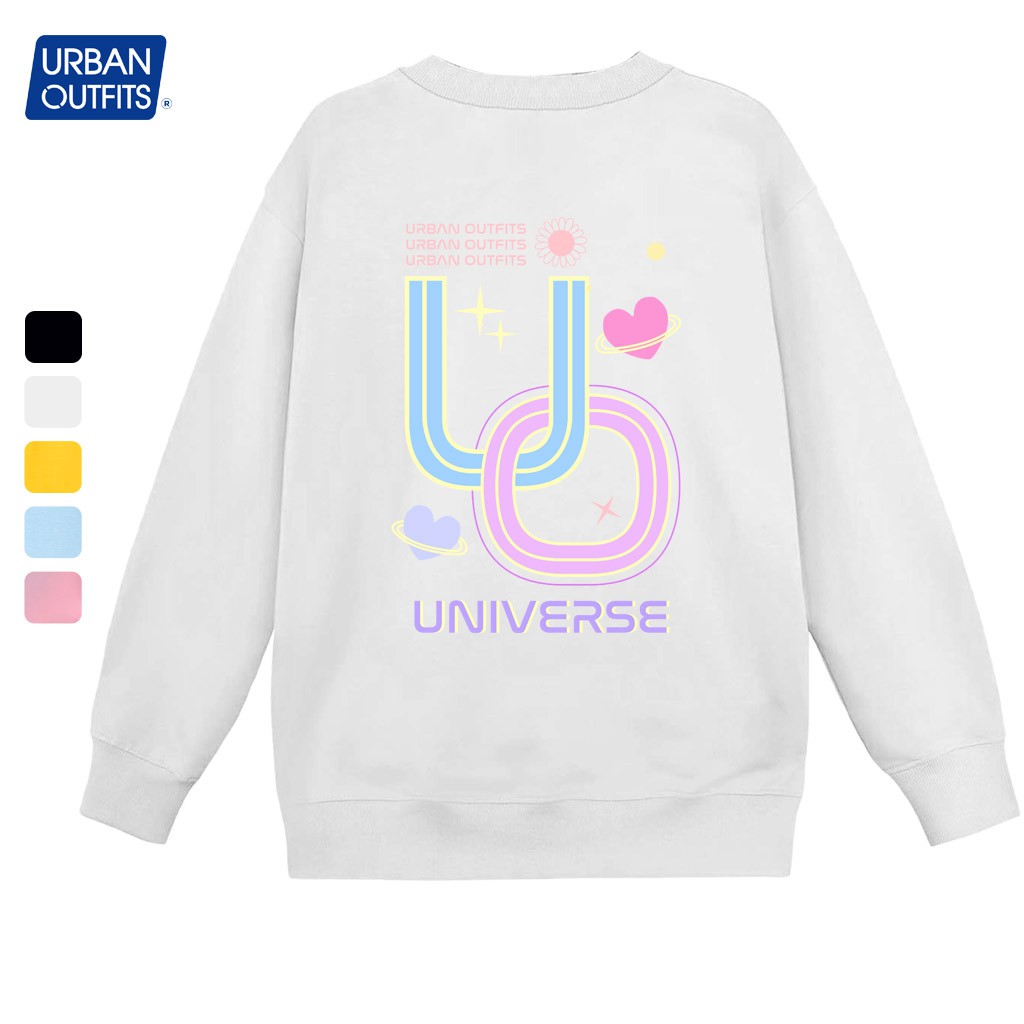 Áo Sweater Form Rộng Nữ Nam URBAN OUTFITS In Trái Tim UO Universe SWO36 Thun Cotton Nỉ 4 Chiều Local Brand