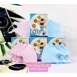 Combo 100 cái khẩu trang lily cho bé – combo 10 hộp khẩu trang thiết kế 3d 10 cái/ hộp