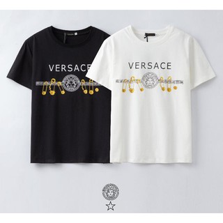 Áo Thun Tay Ngắn Vải Cotton In Chữ Versace Thời Trang