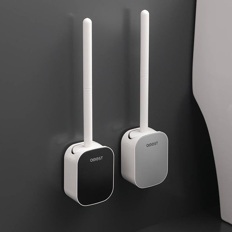 Bộ Cọ Chà Toilet Bằng Silicone Tay Cầm Dài Tiện Lợi Dành Cho Gia Đình