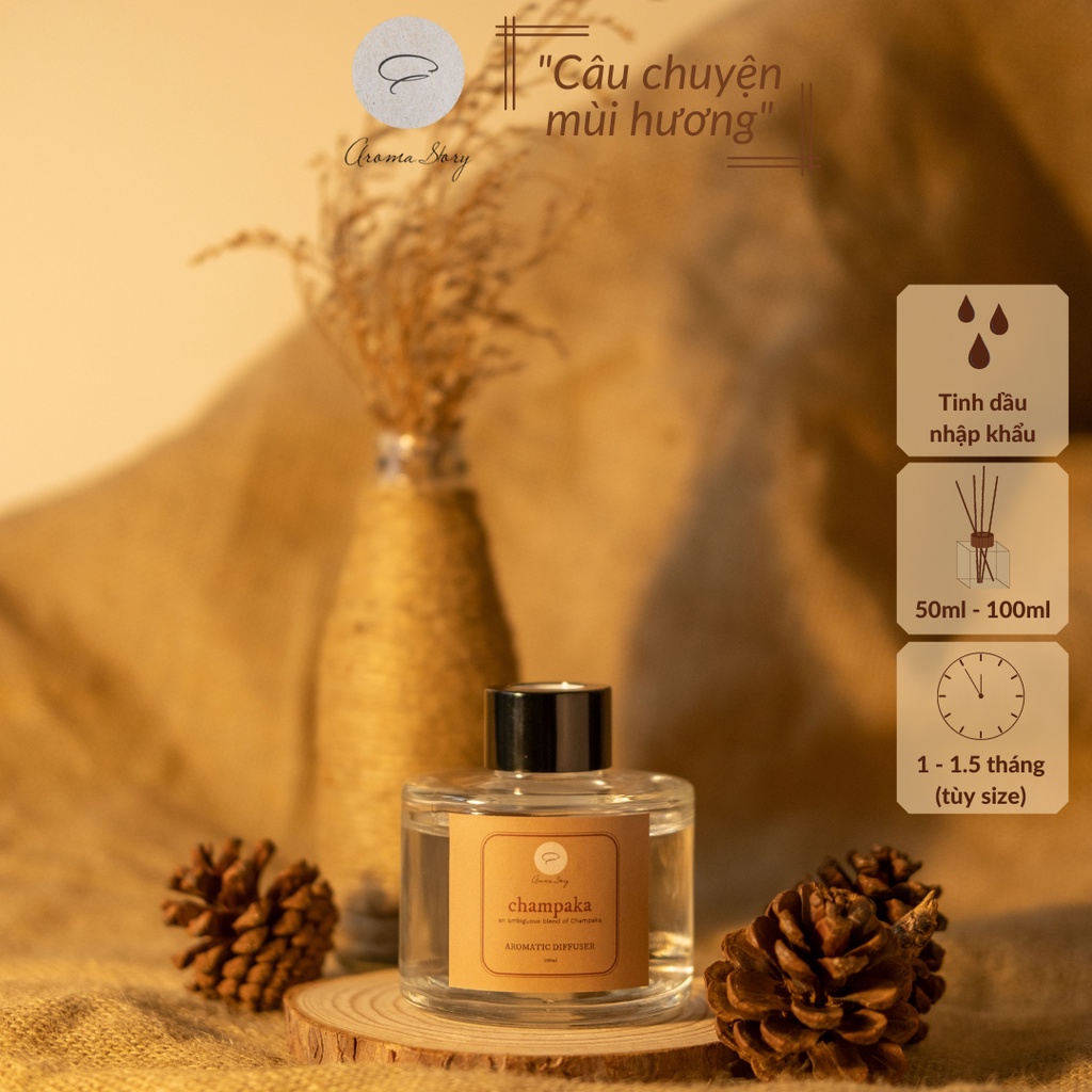 Tinh Dầu Khuếch Tán Aroma Story Hương Ngọc Lan Trắng Champaka Size 50ml/100ml