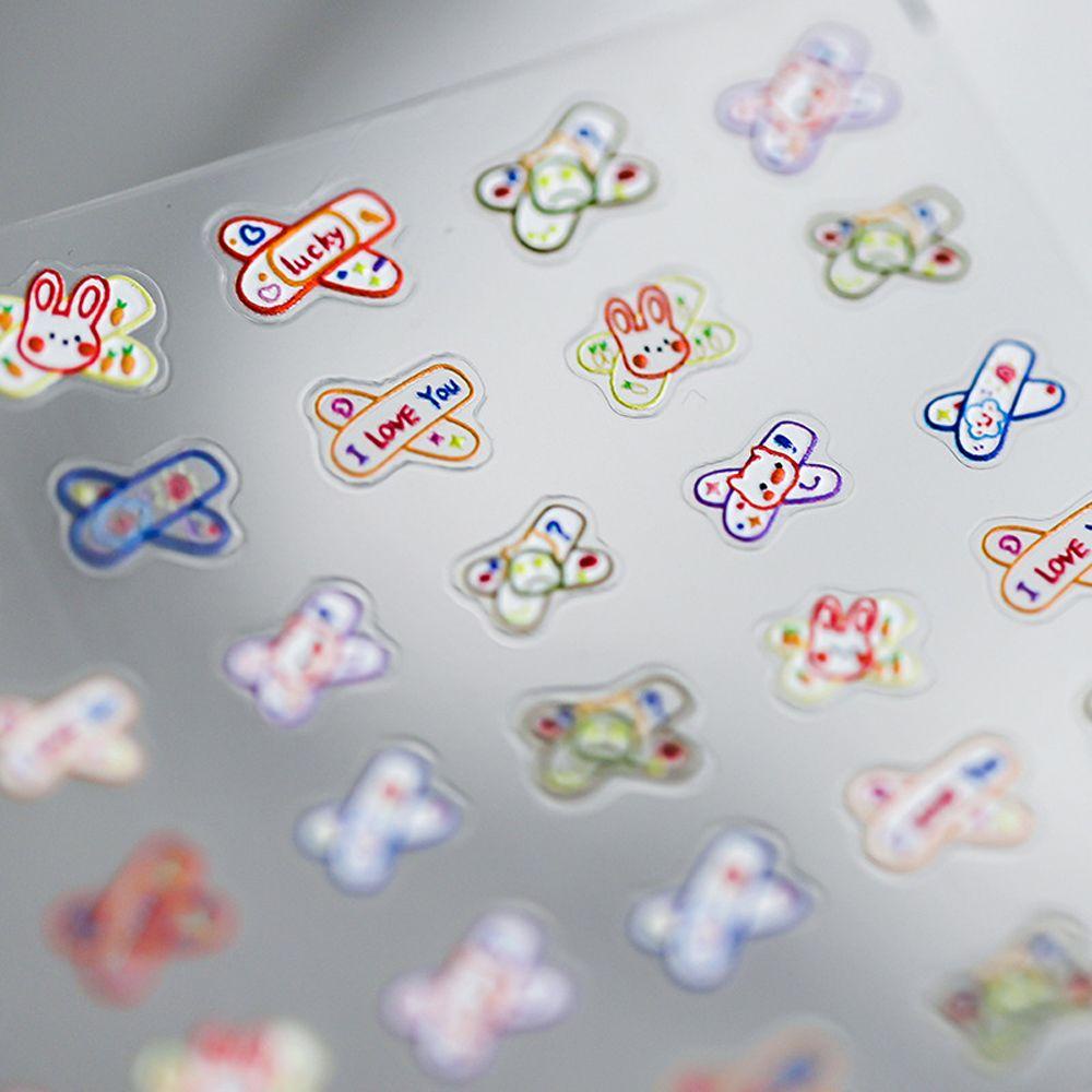 QQMALL Miếng Dán Trang Trí Móng Tay Họa Tiết Hoạt Hình 3D DIY