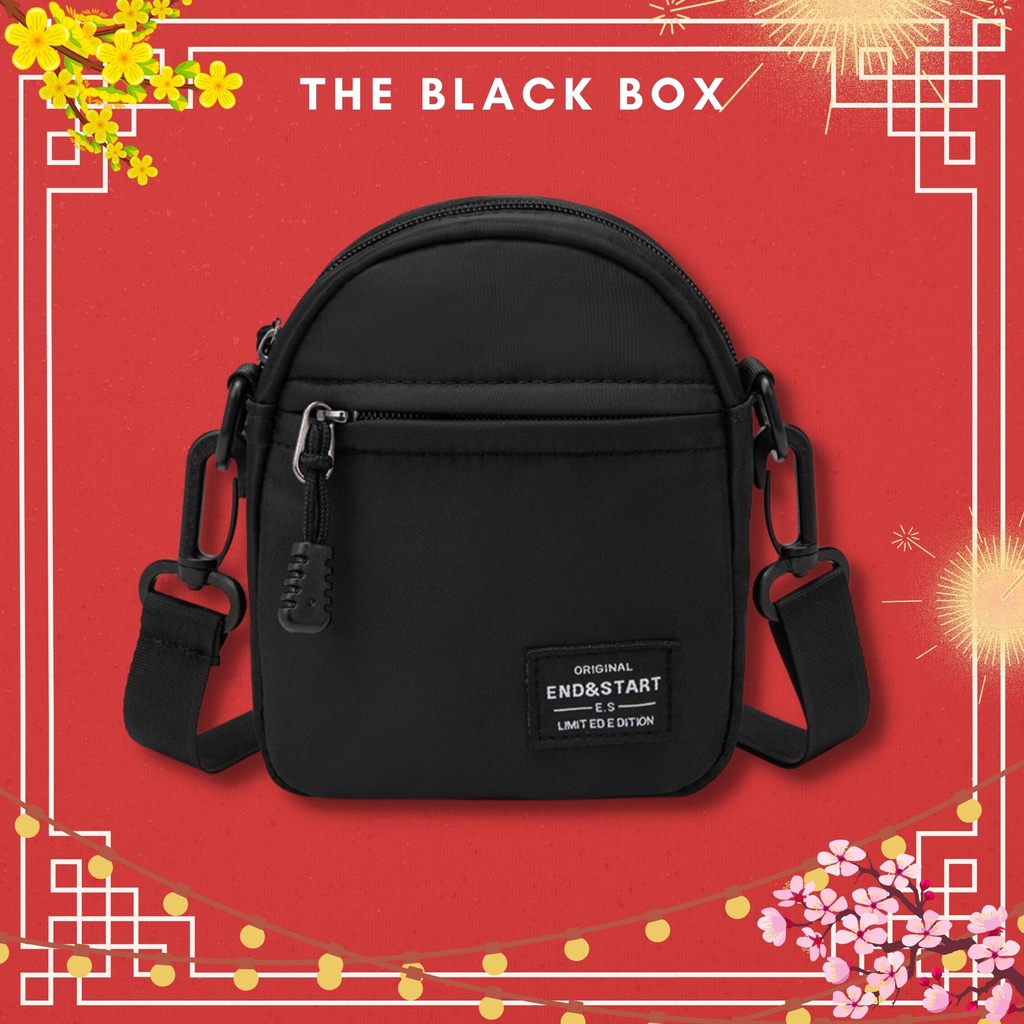 Túi Đeo Chéo Mini Unisex Nam Nữ Basic Messenger Mini Bag Nhỏ Gọn Tiện Dụng Đeo Vai Đi Chơi S001 Freeship - The Black Box