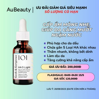 Serum dưỡng ẩm mỏng nhẹ cho da dầu, hỗn hợp - geek & gorgeous ha 5 light 30ml