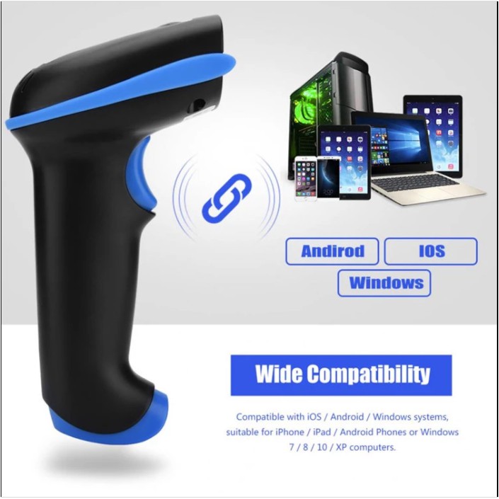 Máy quét mã vạch Bluetooth YHD-3100 2D - Đầu đọc mã vạch không dây QRCODE kết nối Bluetooth, 2.4G với Smartphone, Laptop