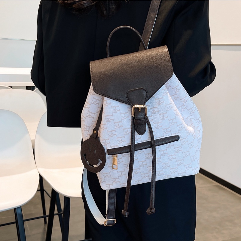 Balo Da JASMIN NOIR PU Dây Rút In Chữ Thời Trang Cho Nữ
