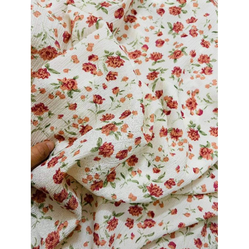 Vải voan tằm nhăn hoa