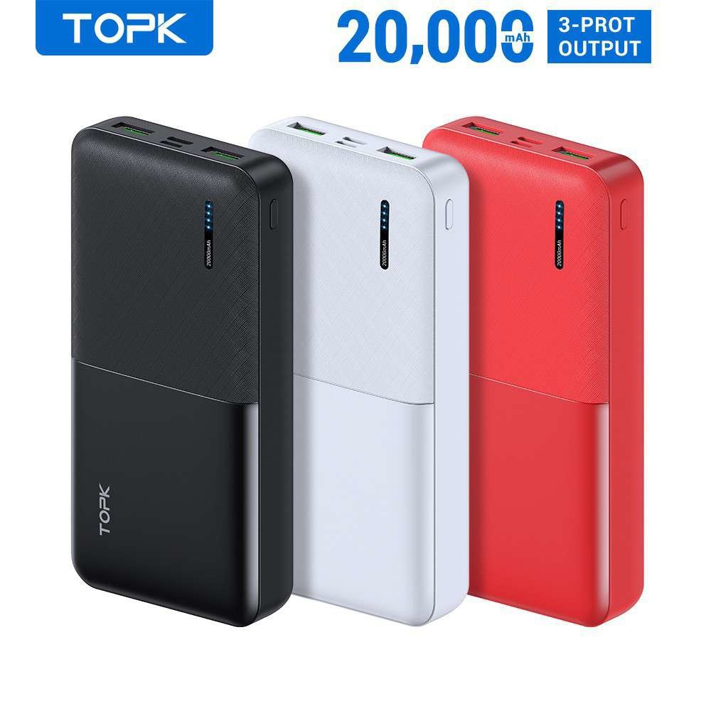 Sạc dự phòng TOPK 20.000 mAh I2009 (Chính hãng, BH 1 năm)