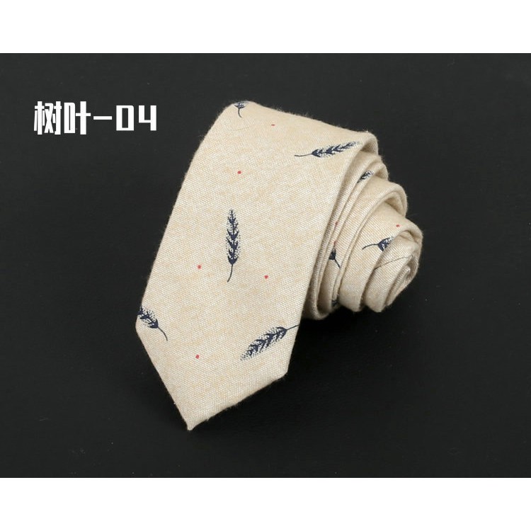 Cà vạt nam 6cm họa tiết lông vũ, nhiều màu.