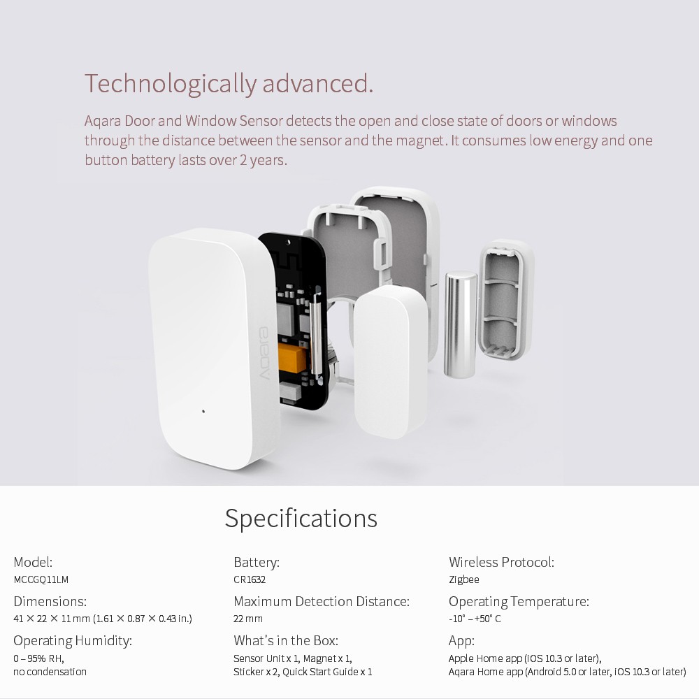Bộ cảm biến chuyển động thông minh mini Xiaomi Aqara cho điều khiển cửa nhà qua App điện thoại