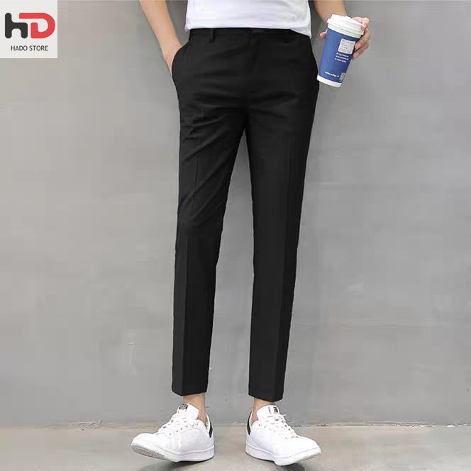 Quần tây nam dáng Baggy ống rộng vải Hàn cao cấp, co giãn thời trang HADO