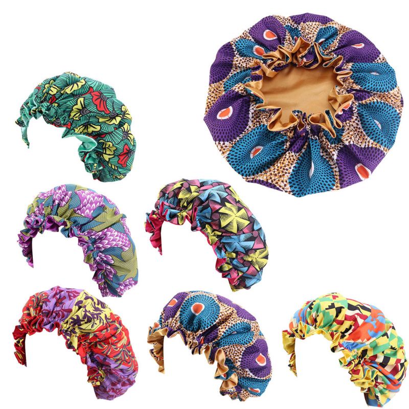 Mũ Trùm Đầu Bằng Lụa Phong Cách Châu Phi Thời Trang