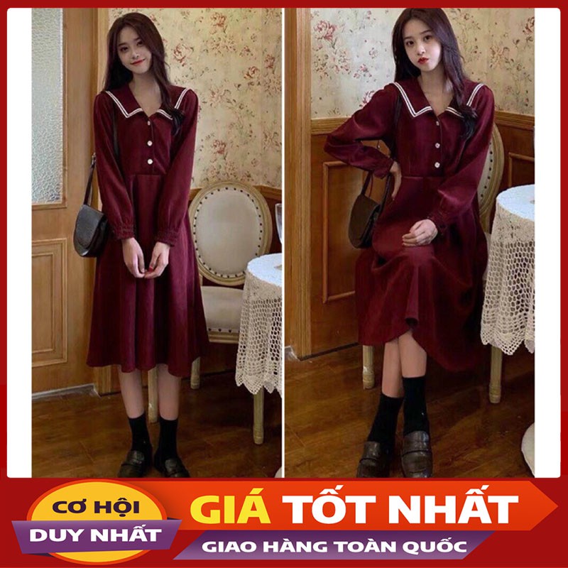 Đầm Nữ Quảng Châu Cổ Pha Kẻ Phù Thủy- Đầm Baby Doll Hàn Quốc HQ04 -Violet_Store