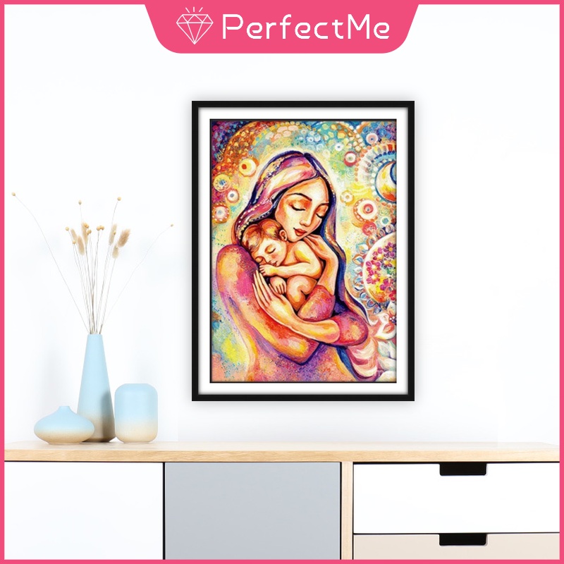 Tranh Đính Đá Kim Cương Toàn Bộ 5D DIY Hình Mẹ Yêu Mẹ