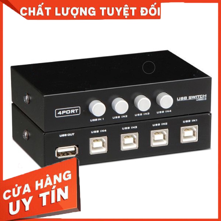 Bộ chia máy in 1 ra 4 cổng USB giúp bạn có 4 chiếc máy tính sử dụng chung 1 máy in