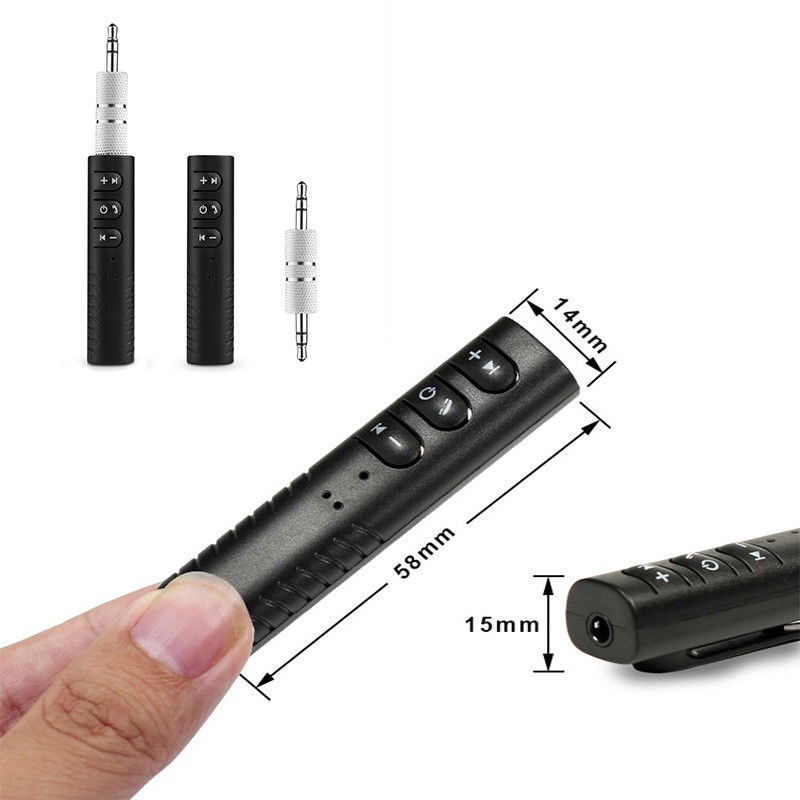 Thiết Bị Nhận Tín Hiệu Âm Thanh Bluetooth Mini Màu Đen Kèm Cáp Âm Thanh AUX 3.5mm