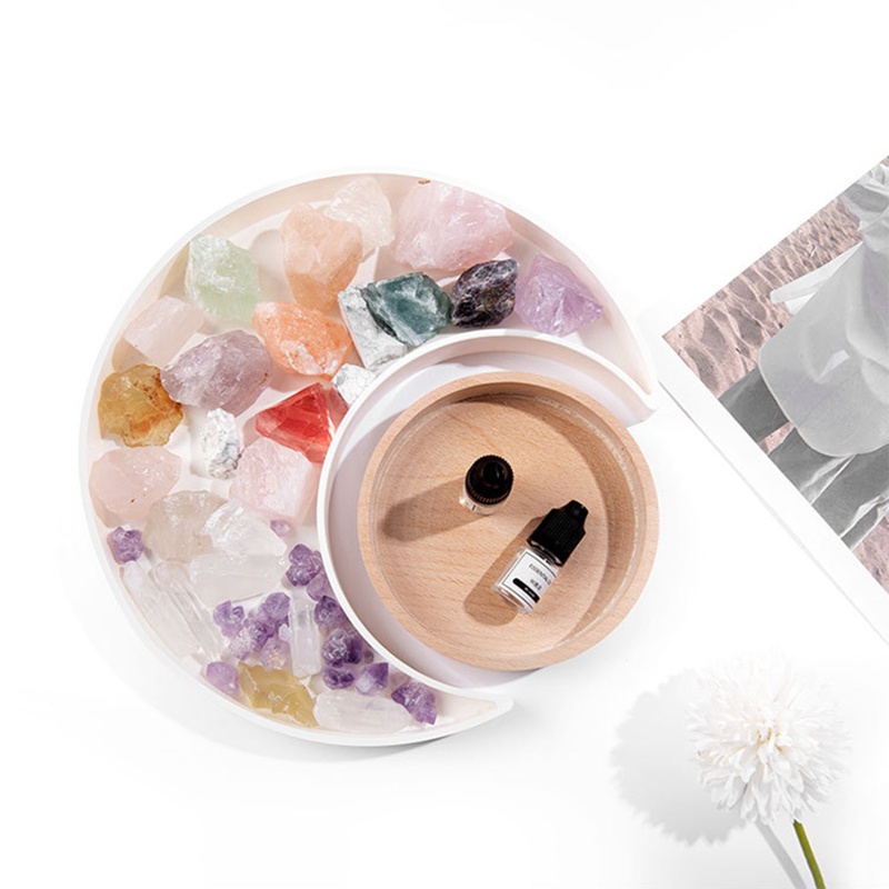 Khay Giá Đỡ Nến / Trang Sức Hình Bán Nguyệt Bằng Nhựa