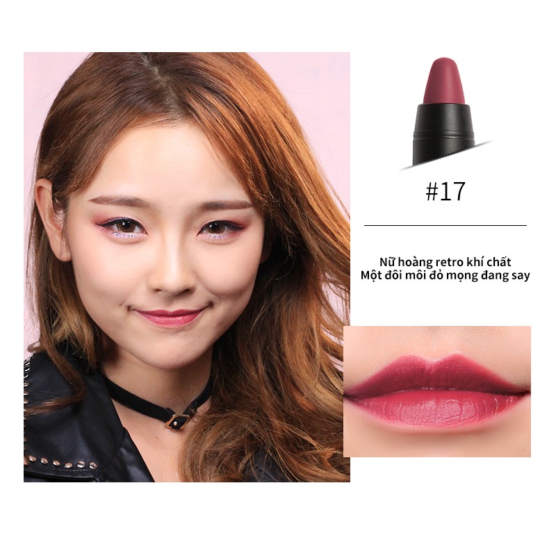 FOCALLURE Son môi Matte Lipstick Son lì tông màu đỏ hiệu quả lâu trôi 12 màu Son môi mờ