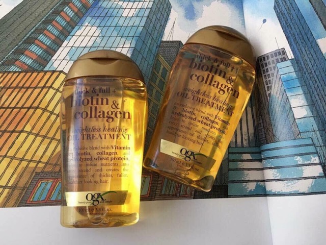 dầu dưỡng tóc Organix Biotin & Collagen weightless healing Oil treatment