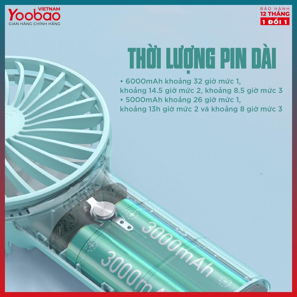 Quạt Mini - Quạt sạc mini để bàn làm việc YOOBAO F3 3 cấp độ gió, thiết kế nhỏ gọn, chống trơn trượt: Bảo hành 12 tháng | BigBuy360 - bigbuy360.vn