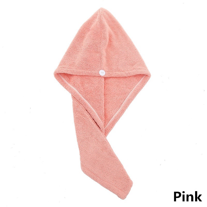 Microfiber Strong Water Absorbing Microfiber Dry Hair Towel Wrap Shower Cap Candy Color Girls Bathroom Accessories